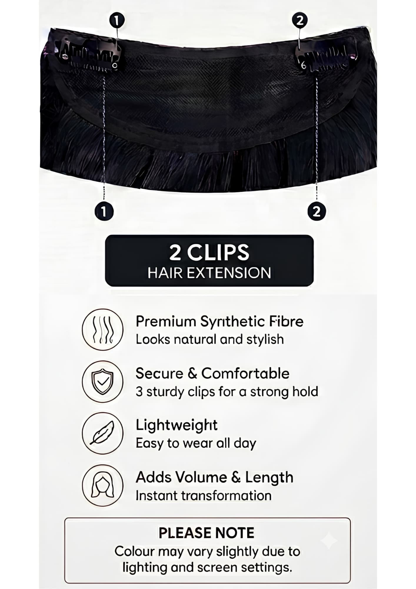 Natural Curly Highlights Hair Extension, Layered — detail view